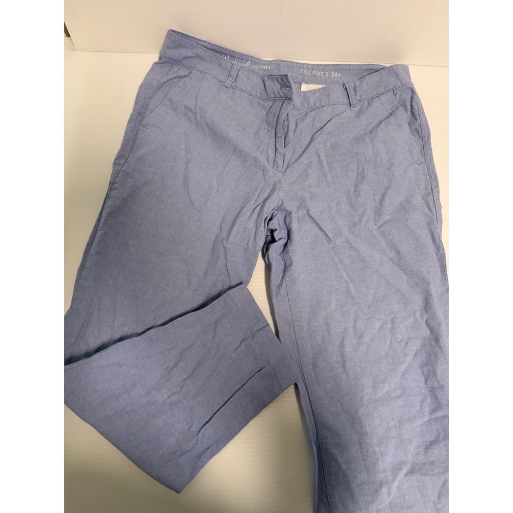 Talbots Weekend Chino Pants Womens 14P Light Blue Petite Straight Leg Casual